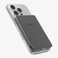 mophie - Powerstation Wireless Slim 15W Qi2-certified Power Bank 5,000mAh internal battery - Black - Front_Zoom