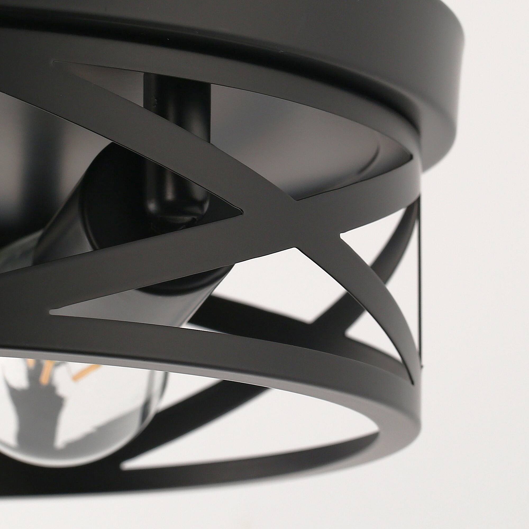 Alt View 4. Jandcase - JANDCASE 3-Light Black Flush Mount Ceiling Light, E26 Socket, Non-Integrated Bulbs, for Kitchen - Black.