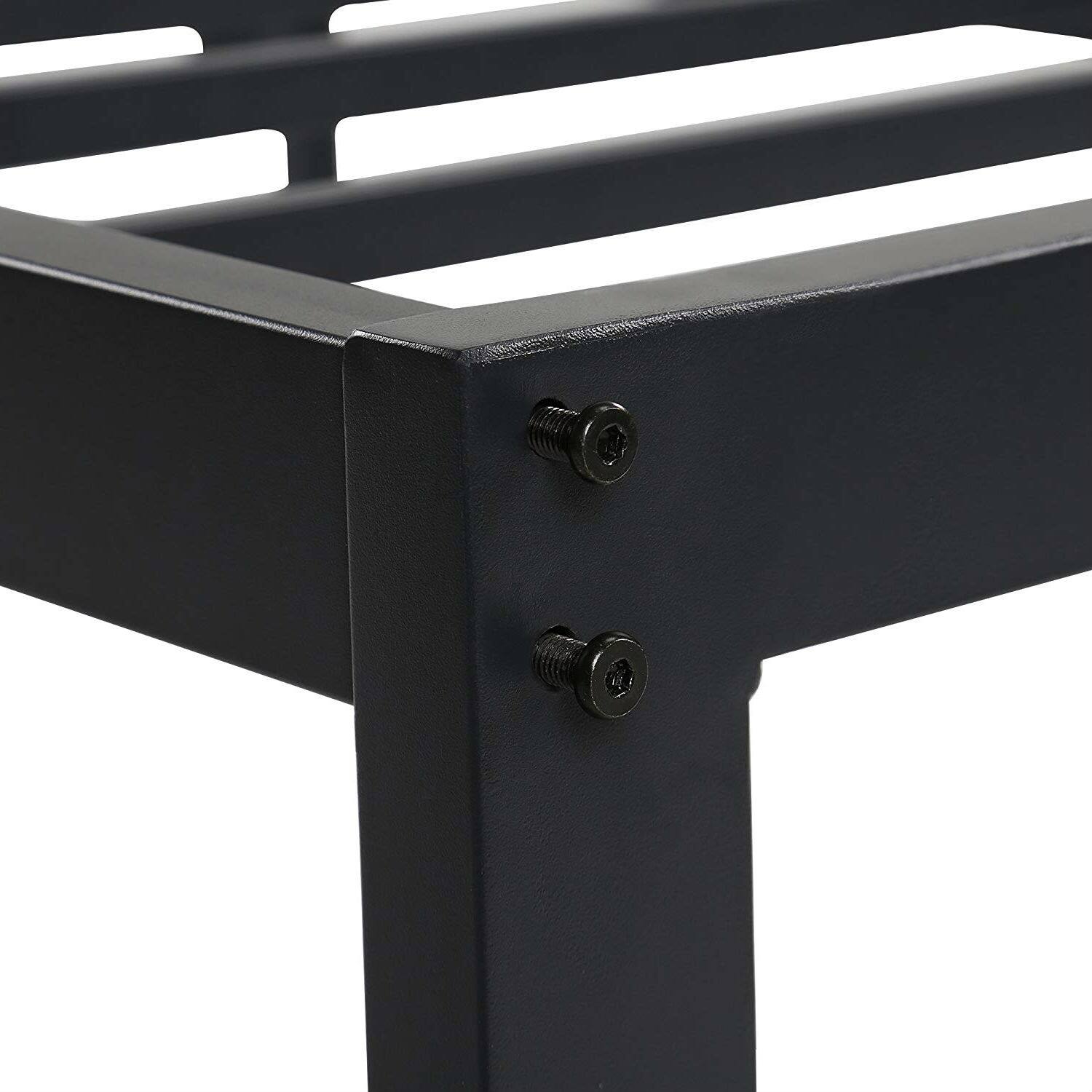 Left. Hivvago - Twin XL size Heavy Duty Black Metal Platform Bed Frame - Black.