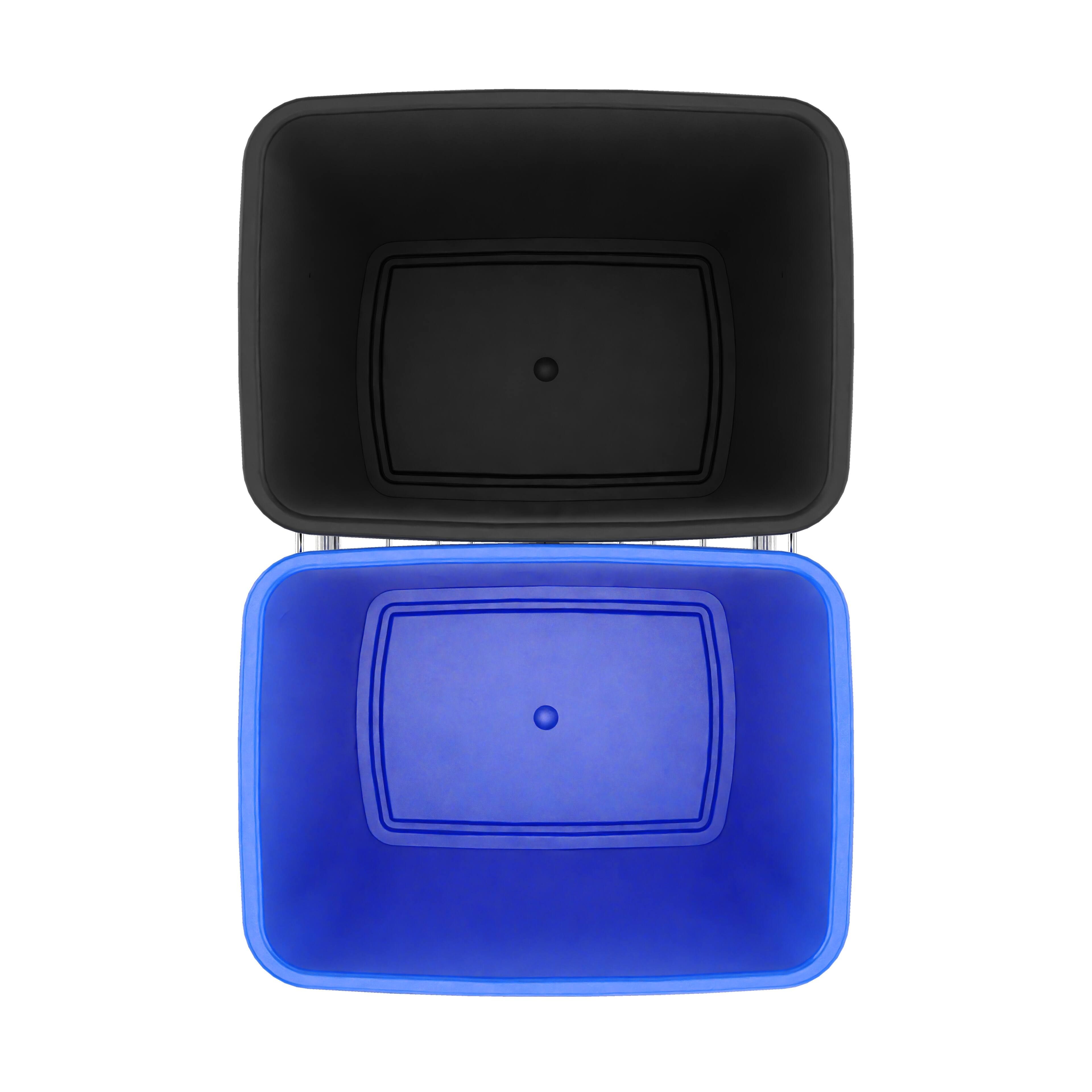 Alt View 8. Rev-A-Shelf - Rev-A-Shelf Double Pullout Trash Can 35 qt. for Kitchen, RV-18KD-2218C-S - Blue/Black.