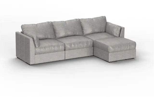 Front. Lovesac - 4 Seats + 5 Angled Sides Tonal Sterling Luxe Chenille Sactional & Standard Foam - Tonal Sterling Luxe Chenille.