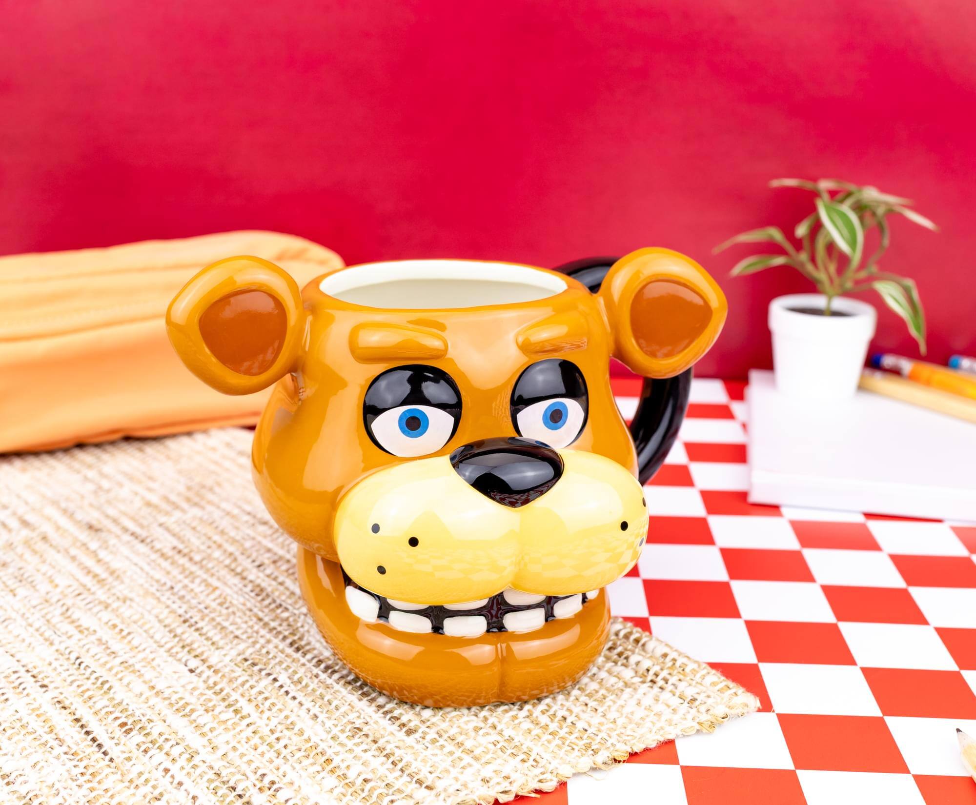 Alt View 2. Silver Buffalo - Five Nights At Freddy's Freddy Face Sculpted Ceramic Mug | Holds 20 Ounces - Brown.