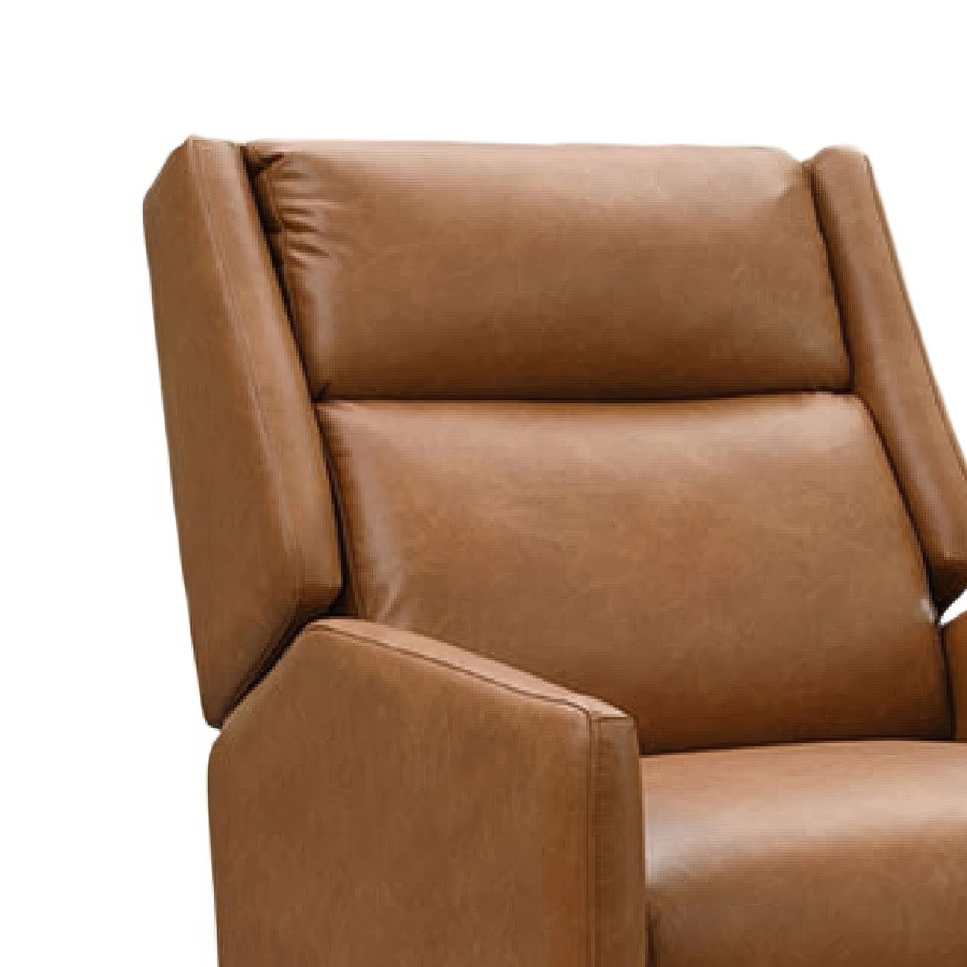 Back. Manhattan Lane - Cien Pushback Recliner Chair, High Back and Tape Legs Faux-Leather - Brown, Dark Espresso Brown.