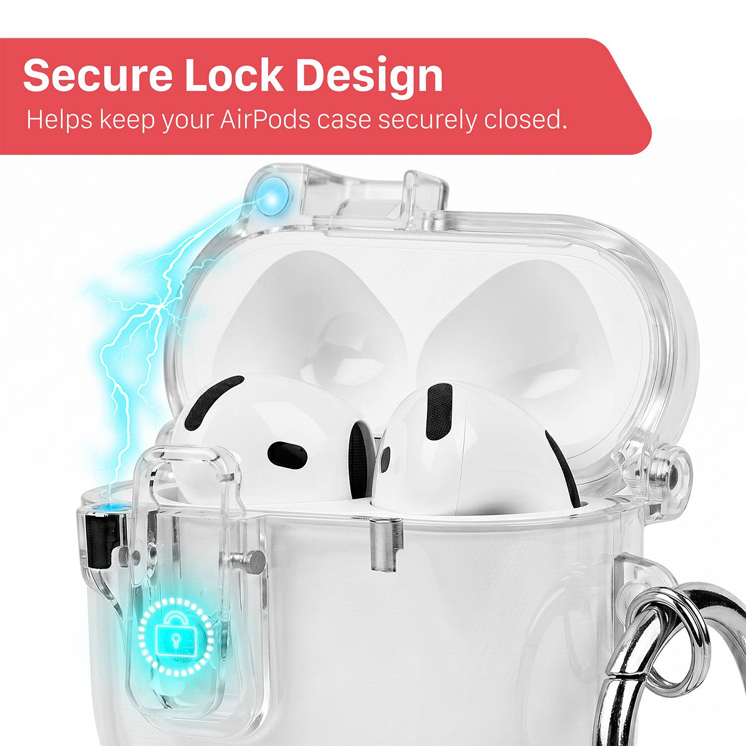 Secure Lock Design  
Helps keep your AirPods case securely closed.
