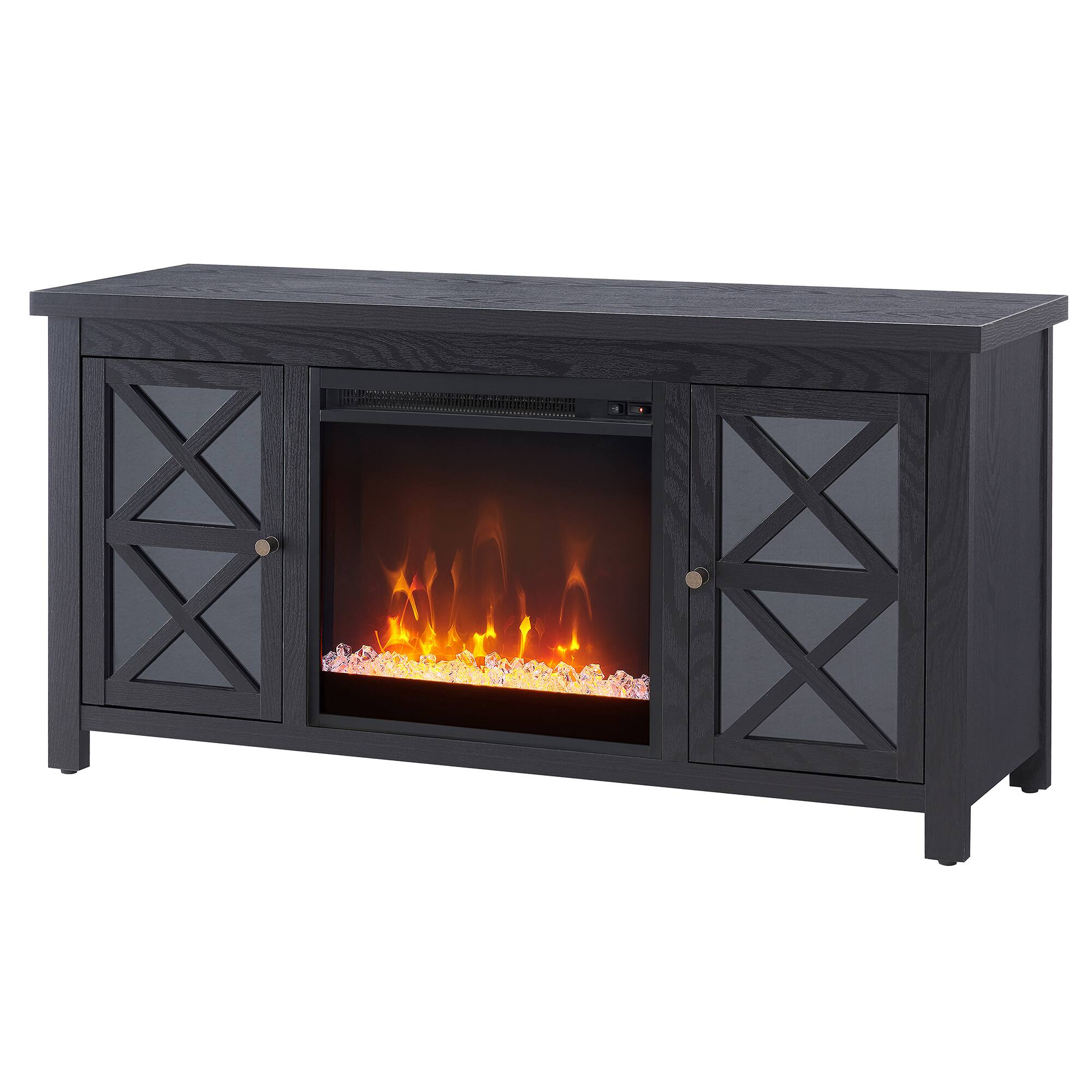 Alt View 17. Camden&Wells - Portland Crystal Fireplace TV Stand for Most TVs up to 55" - Obsidian.