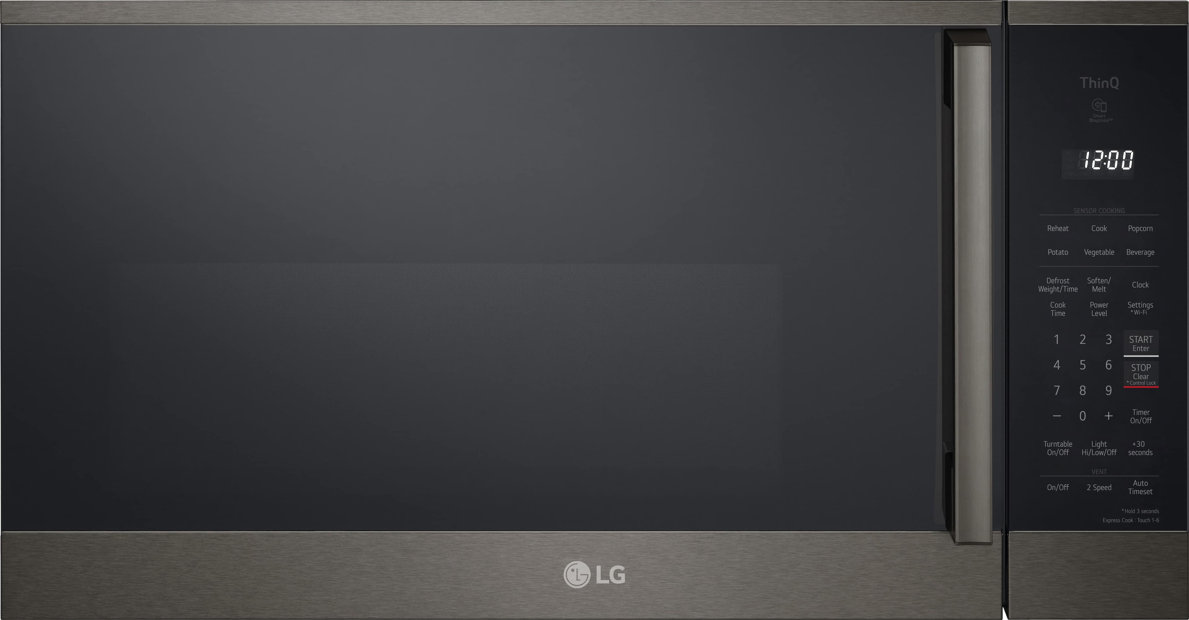 LG - 1.8 Cu. Ft. Over-the-Range Smart Microwave with Sensor Cooking and EasyClean - Black Stainless Steel