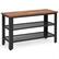 Front. Costway - 3-Tier Shoe Rack,Industrial Shoe Bench with Storage Shelves for LivingRoom Brown - black and brown.