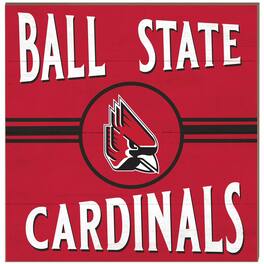 Jardine - Ball State Cardinals 10'' x 10'' Retro Team Plaque - Red