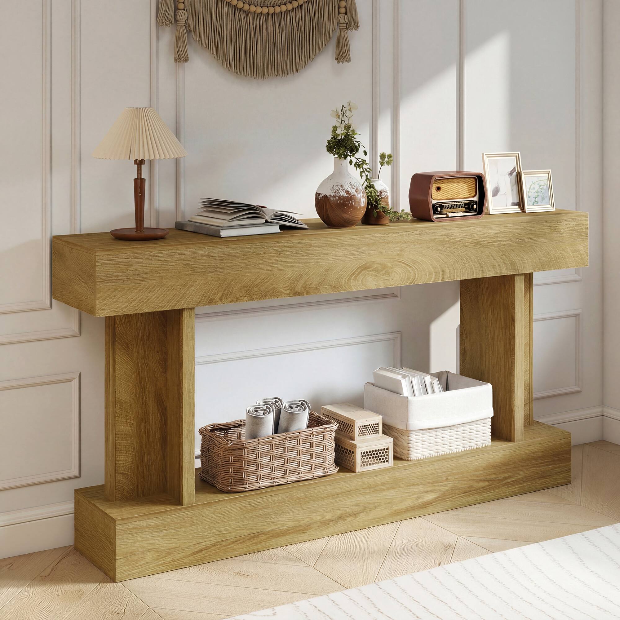 Alt View 1. Homcom - Inch Long Console Table - Oak.
