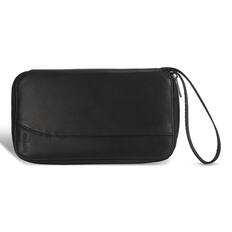 Front. Champs - Onyx Collection Leather Multi Passport Case - Black.