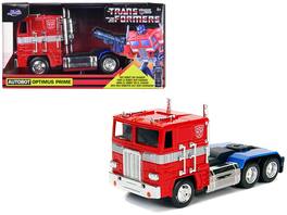 Jada - G1 Autobot Optimus Prime Truck with Robot on Chassis from "Transformers" TV Series "Hollywood Rides" Series 1/32 - Red