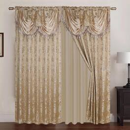 RT Designers Collection - Clayton 2-Piece Double Panel Modern Energy Saving Grommet Curtain Panels Panel 54" X 84" - Taupe