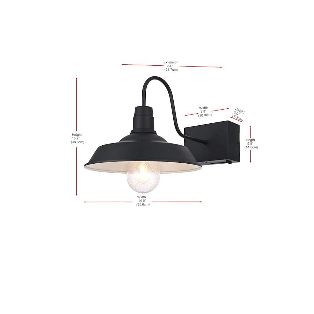 Elegant Lighting - Rayan 14 Inch Outdoor Wall Sconce In - Black price history on PriceWatchPro