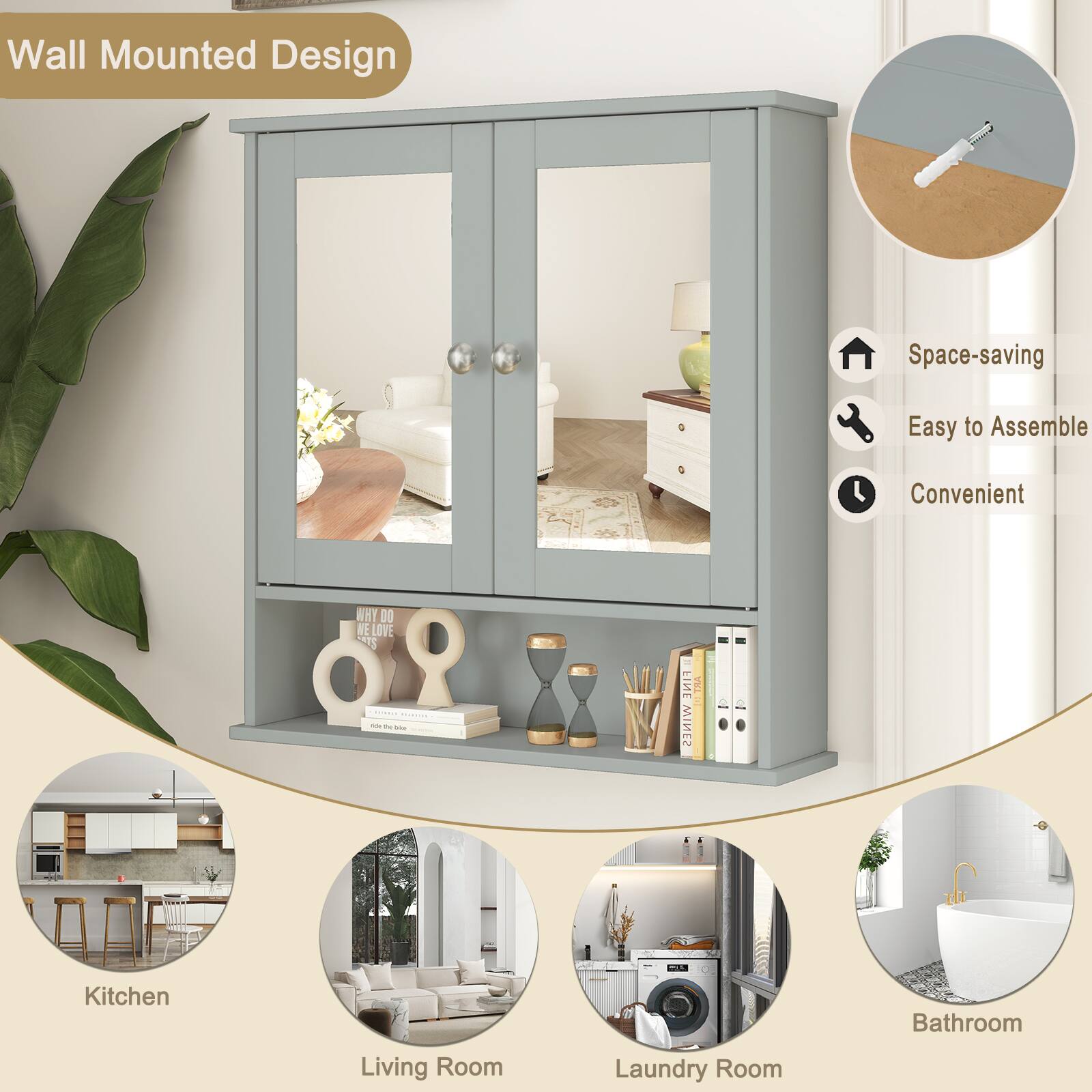 Wall Mounted Design  
Space-saving  
Easy to Assemble  
Convenient  

WHY DO WE LOVE S 10s 24 and  
FINE THAT WINES  

Kitchen  
Bathroom  
Living Room  
Laundry Room
