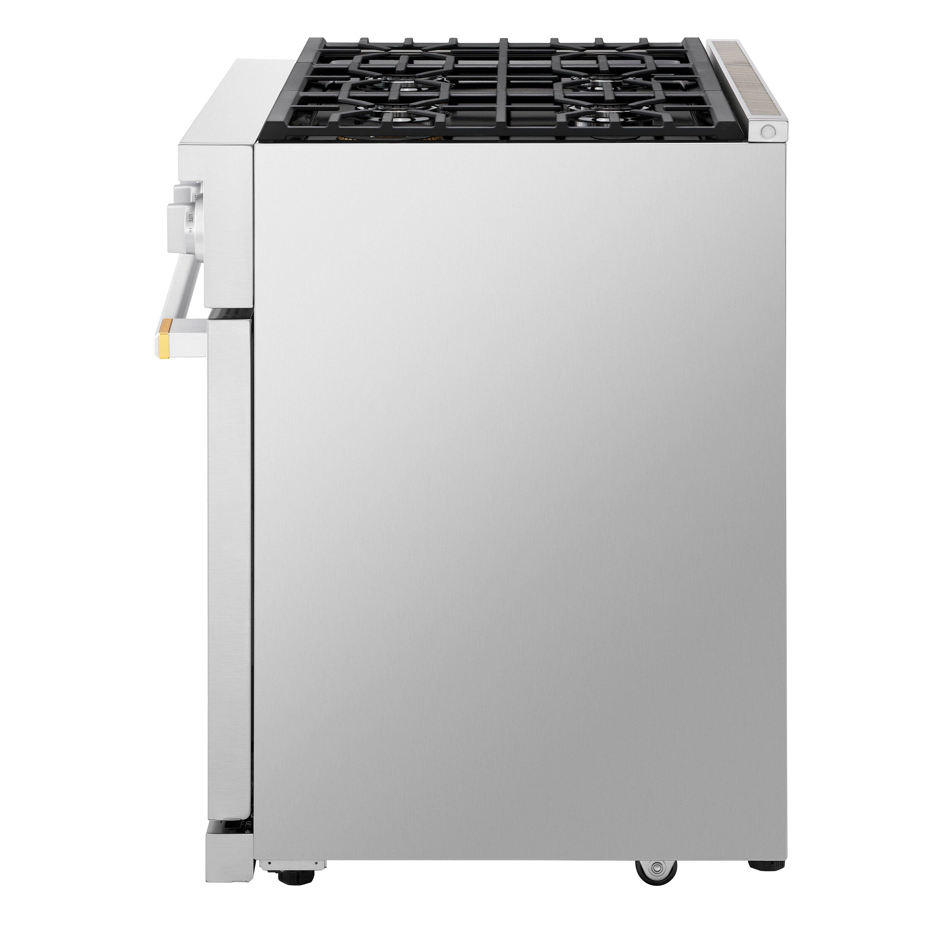 Alt View 23. LG - SIGNATURE 6.3 Cu. Ft. Slide-In Gas True Convection Pro Range with EasyClean, AirFry, and UltraHeat 23K Dual Power Burner - Stainless Steel.