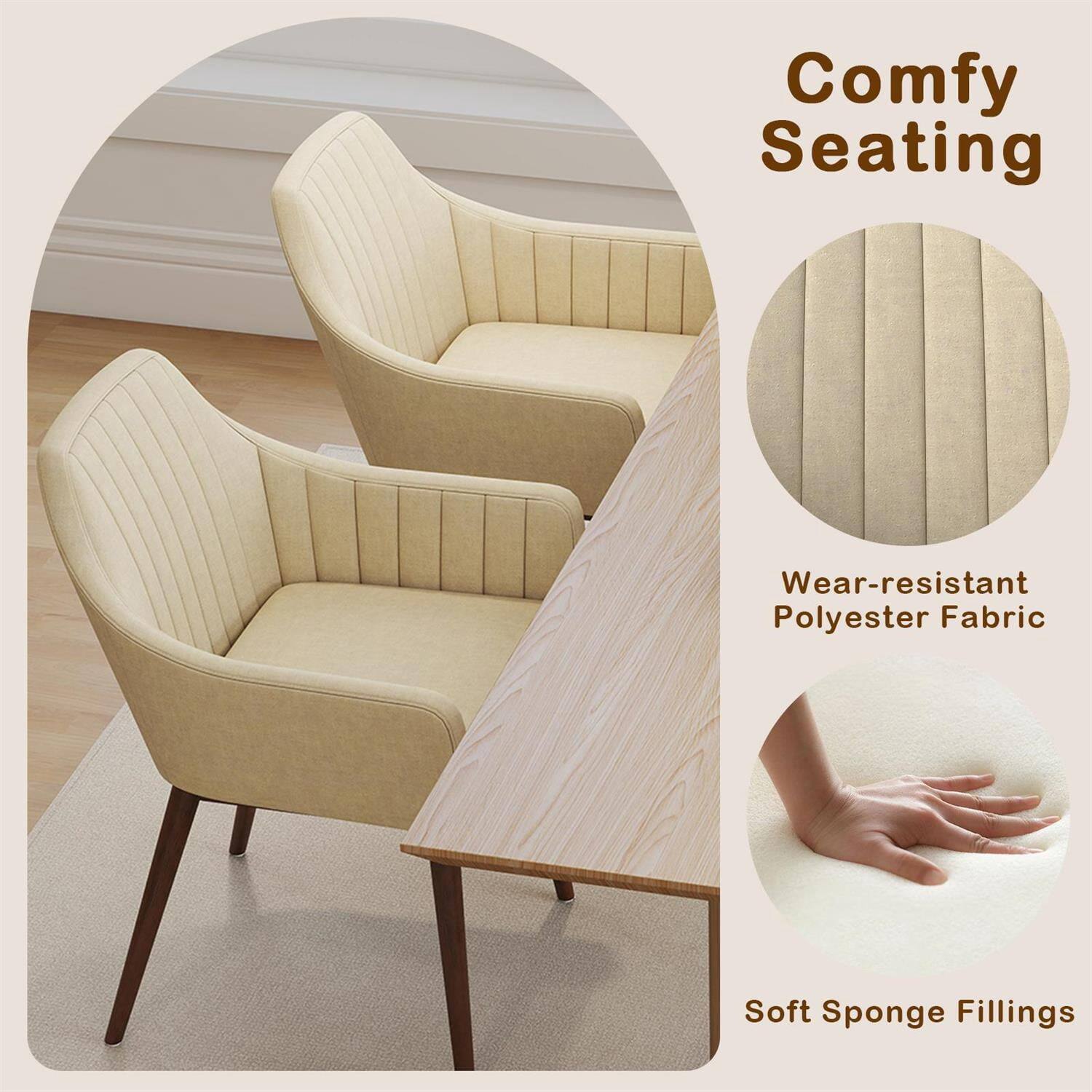 Comfy Seating  
Wear-resistant Polyester Fabric  
Soft Sponge Fillings