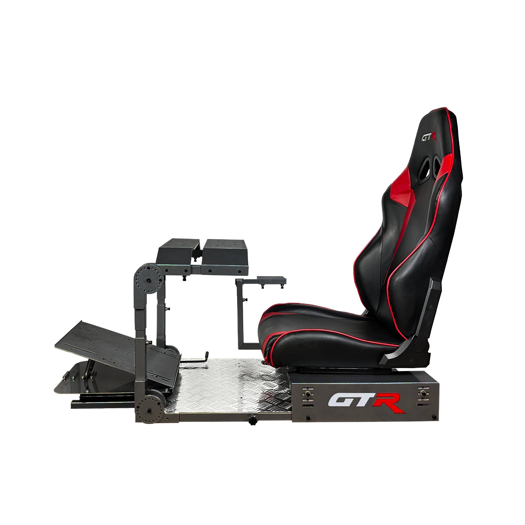 Angle. GTR Simulator - GTR Simulator GTA Pro Racing Cockpit – Direct-Drive Ready, Fully Adjustable Steel Frame – Silver Frame / Black Seat - Silver.