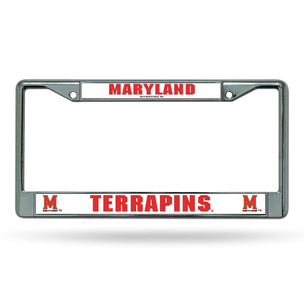 Rico Industries - Maryland Terrapins Chrome Metal License Plate Frame - Multi
