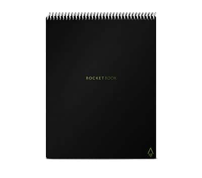 Front. Rocketbook - Flip Reusable Smart Notepad, 8.5" x 11", Lined & Dot Grid Ruled, 32 Sheets - Black.