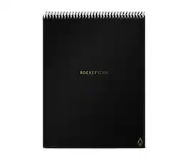 Rocketbook - Flip Reusable Smart Notepad, 8.5" x 11", Lined & Dot Grid Ruled, 32 Sheets - Black