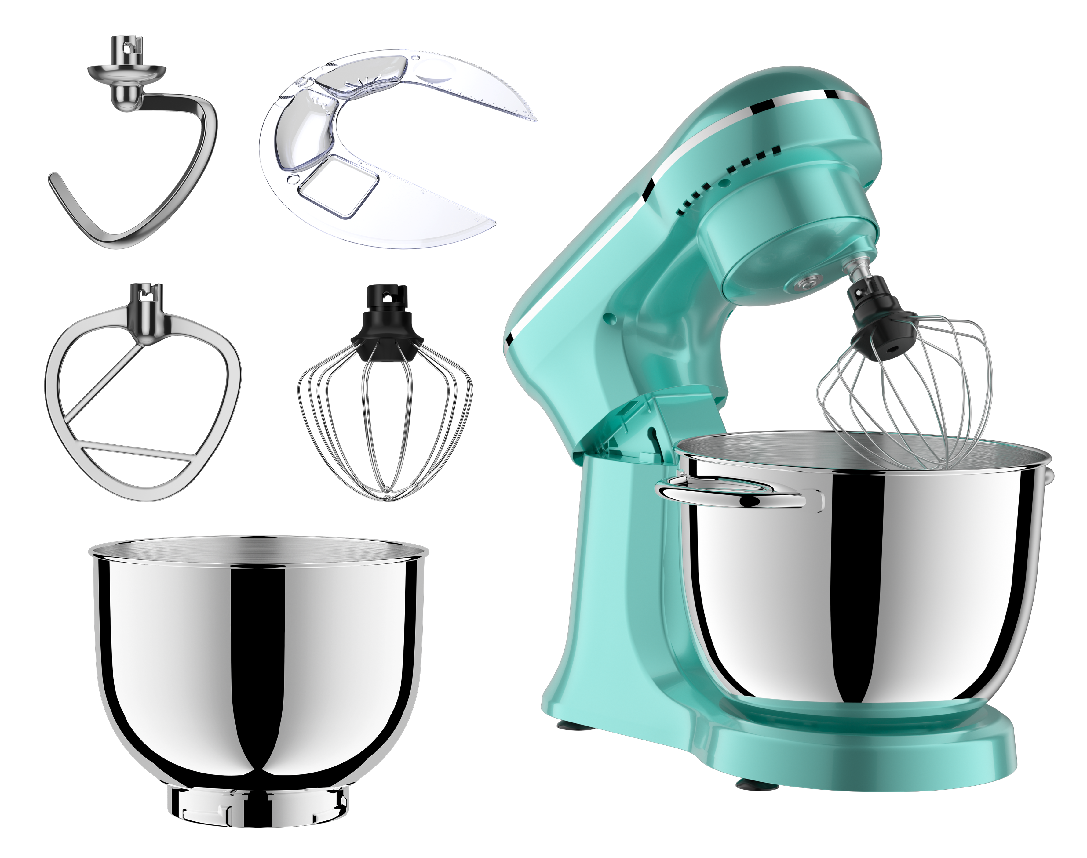 Dexmalle - Dexmalle-10 Speeds 5.2L+4.5L Electric Food Mixer with timing - Blue