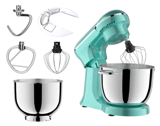 Front. Dexmalle - Dexmalle-10 Speeds 5.2L+4.5L Electric Food Mixer with timing-Blue - Blue.