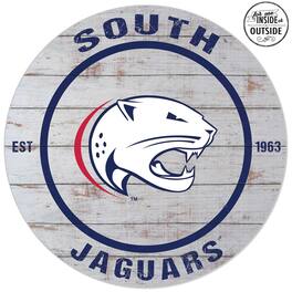 Jardine - South Alabama Jaguars 20'' Indoor/Outdoor Weathered Circle Sign - White