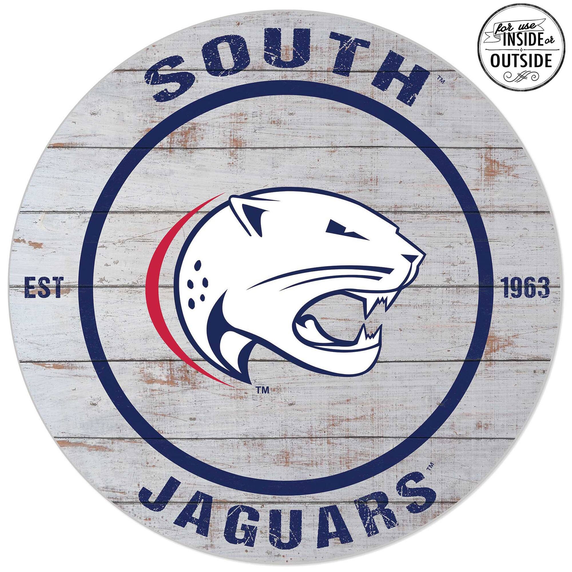 South Alabama Jaguars 20'' Indoor/Outdoor Weathered Circle Sign