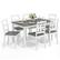 Front. Gymax - Gymax 7-Piece Dining Set Solid Wood Kitchen Furniture w/ Rectangular Table & 6 Chairs - Brown.