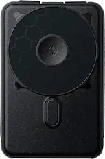 Front. The Ridge Wallet - MAGSAFE POWER BANK 10,000mAh 20w 5-in-1 with integrated lightning and USB-C cables, Apple Watch charging, and Kickstand - Black.