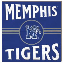 Jardine - Memphis Tigers 10'' x 10'' Retro Team Sign - Blue