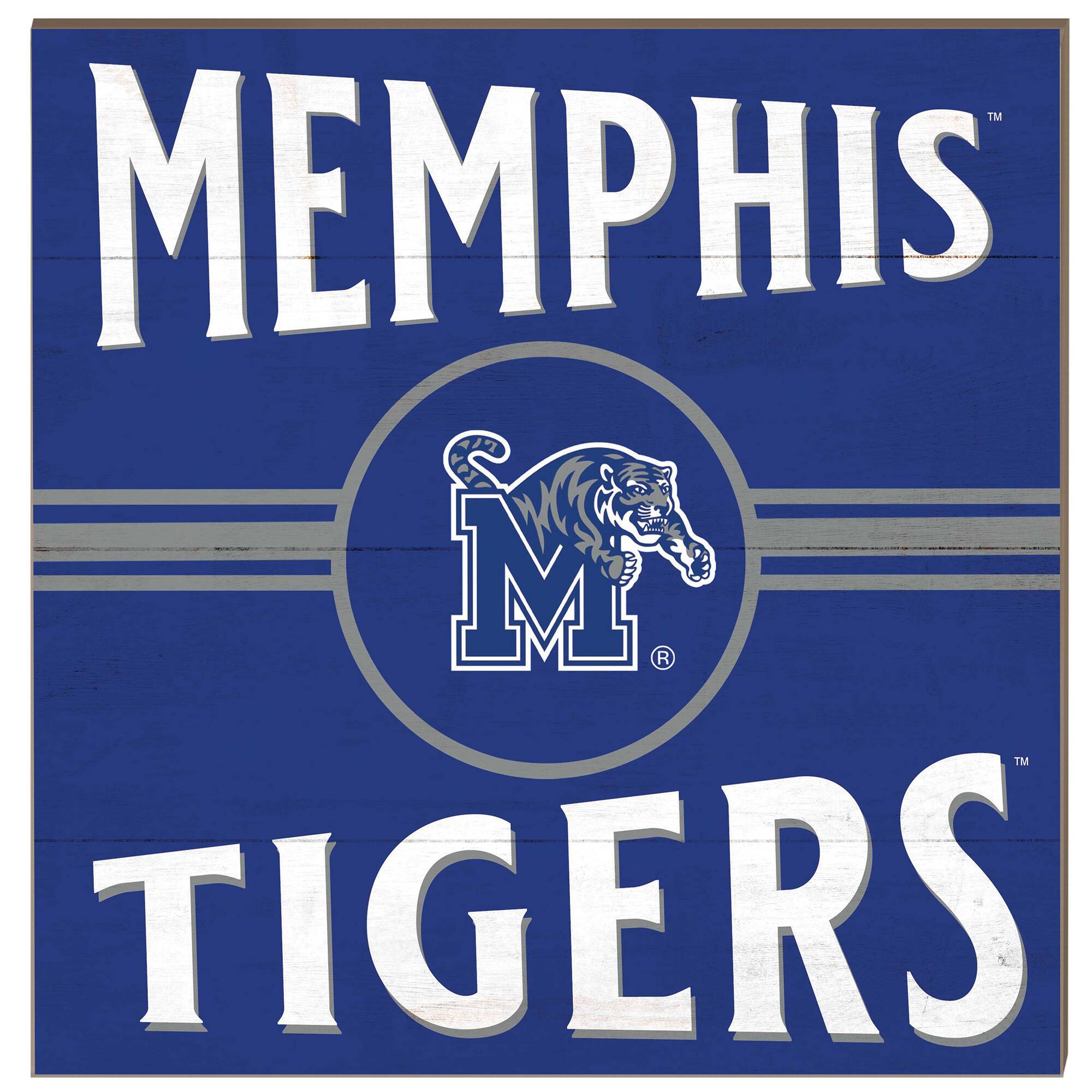 Memphis Tigers 10'' x 10'' Retro Team Sign