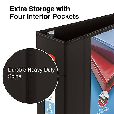 Extra Storage with Four Interior Pockets

Durable Heavy-Duty Spine

5 Inch Reinforced Easy Open Design