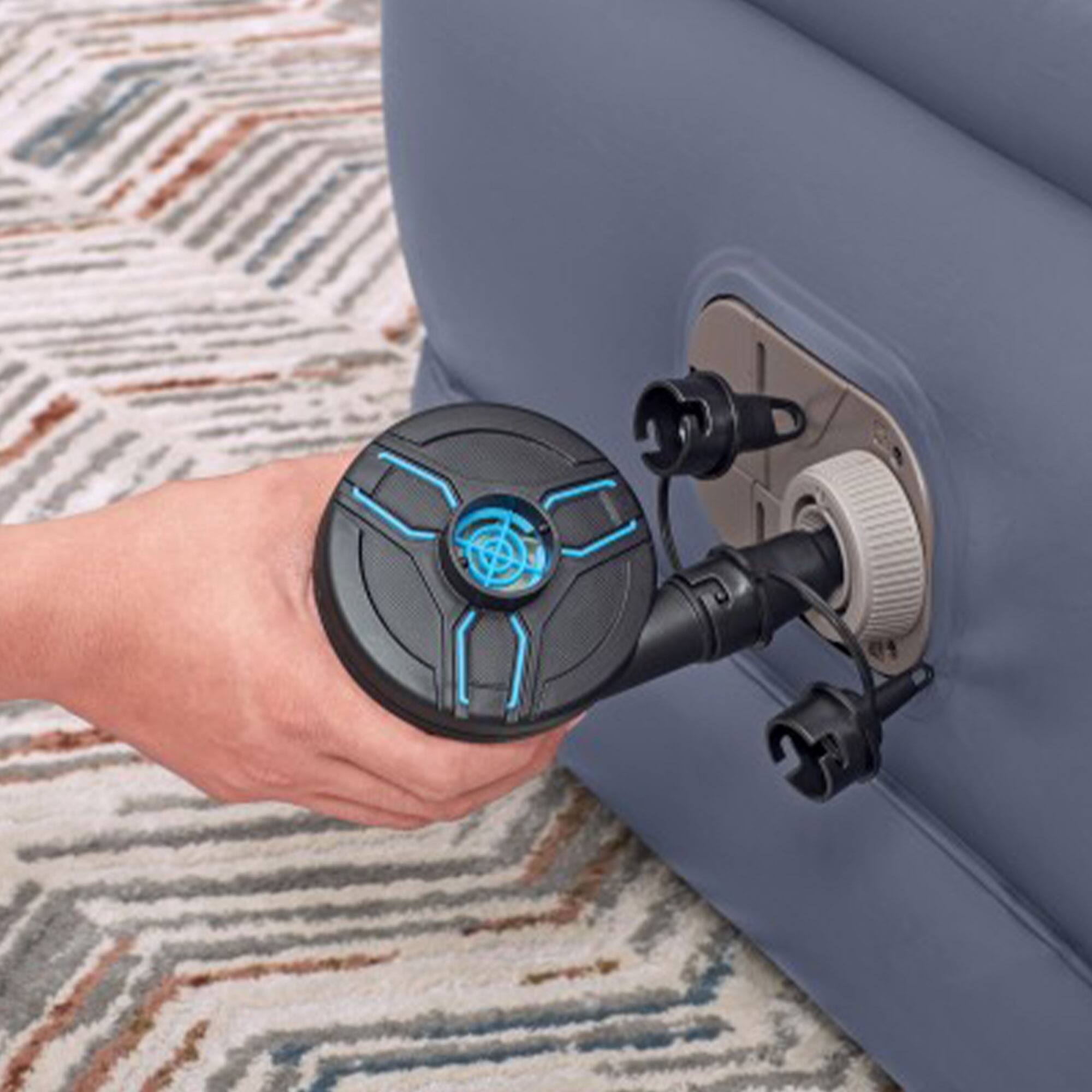 Alt View 3. Bestway - Bestway Tritech Air Mattress Inflatable Twin-Sized Bed with Built-In AC Pump - Gray.