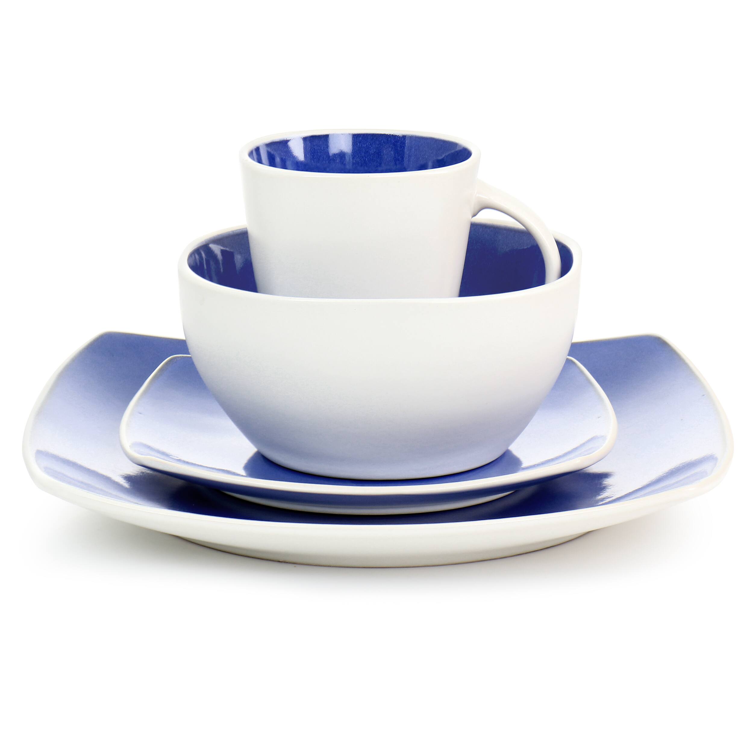 Alt View 1. Gibson - Gibson Elite Soho Lounge 16 Piece Stoneware Dinnerware Set in Cobalt - Cobalt.