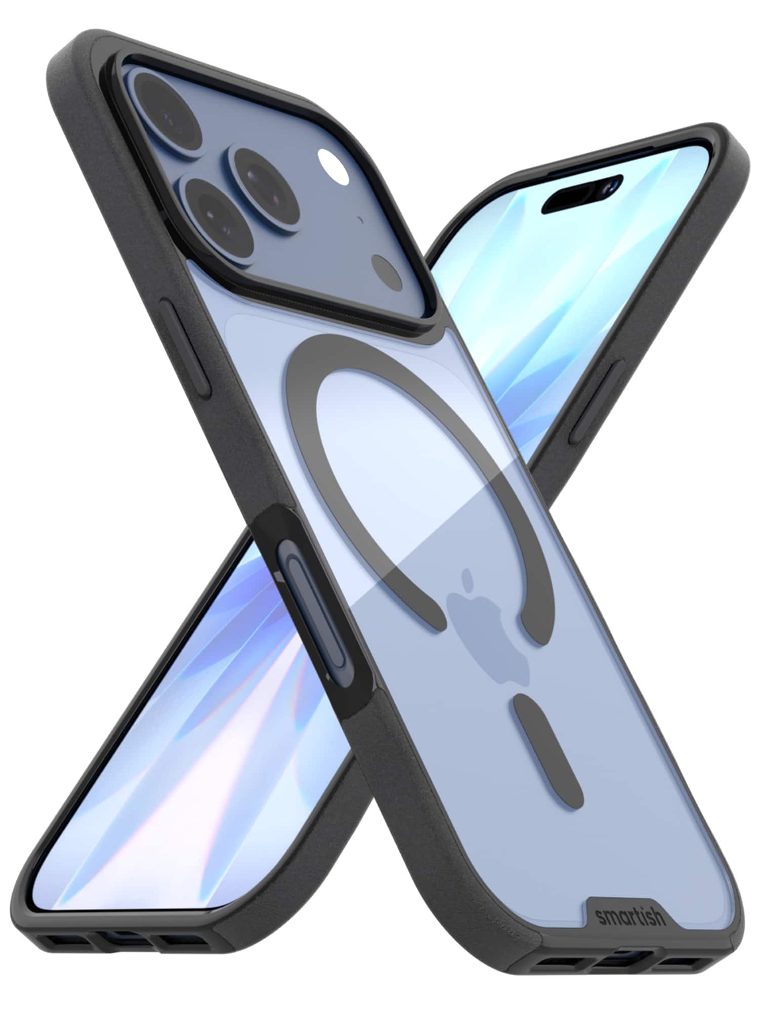 Smartish - iPhone 17 Pro MagSafe Case - Gripmunk Protective Slim Grip Magnetic Cover - Clearly Black - Clearly Black (MagSafe)