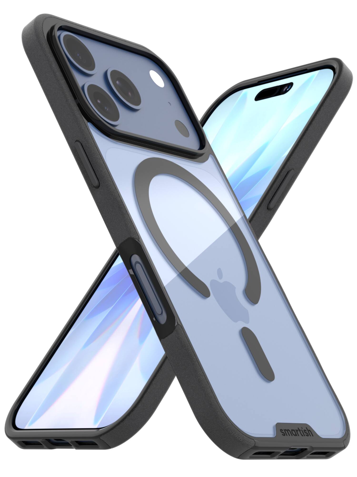 Front. Smartish - Smartish iPhone 17 Pro MagSafe Case - Gripmunk Protective Slim Grip Magnetic Cover - Clearly Black - Clearly Black (MagSafe).