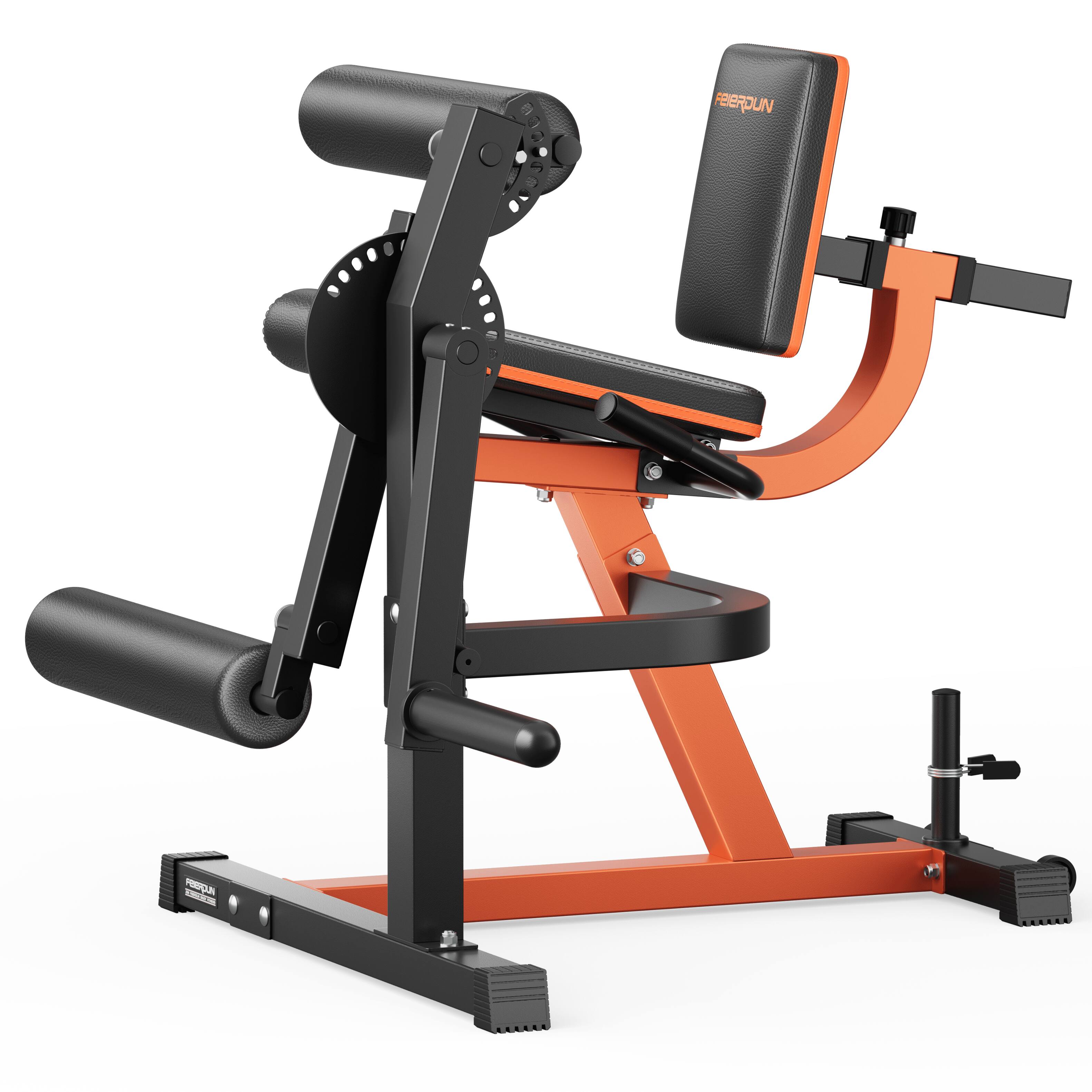 FEIERDUN - 4-in-1 Adjustable Leg Extension Curl Machine – 700lbs Capacity for Lower Body Workouts, Home Gym Equipment - Orange