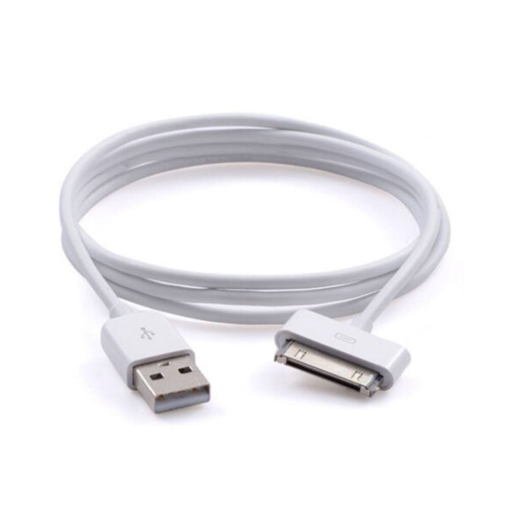 Alt View 2. Qixxronics - 6FT 30 Pin Cable for iPhone 4/4s, iPhone 3G/3Gs, iPad 3/2/ 1,iPod Classic iPod Touch iPod Nano USB 30 Pin Charger Cable - White.