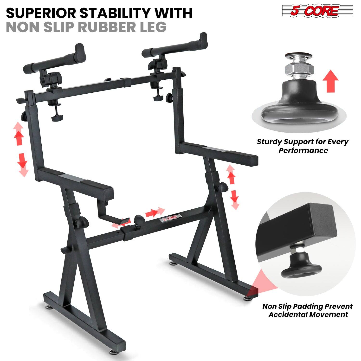 SUPERIOR STABILITY WITH NON SLIP RUBBER LEG

5 CORE

Sturdy Support for Every Performance

Non Slip Padding Prevent Accidental Movement