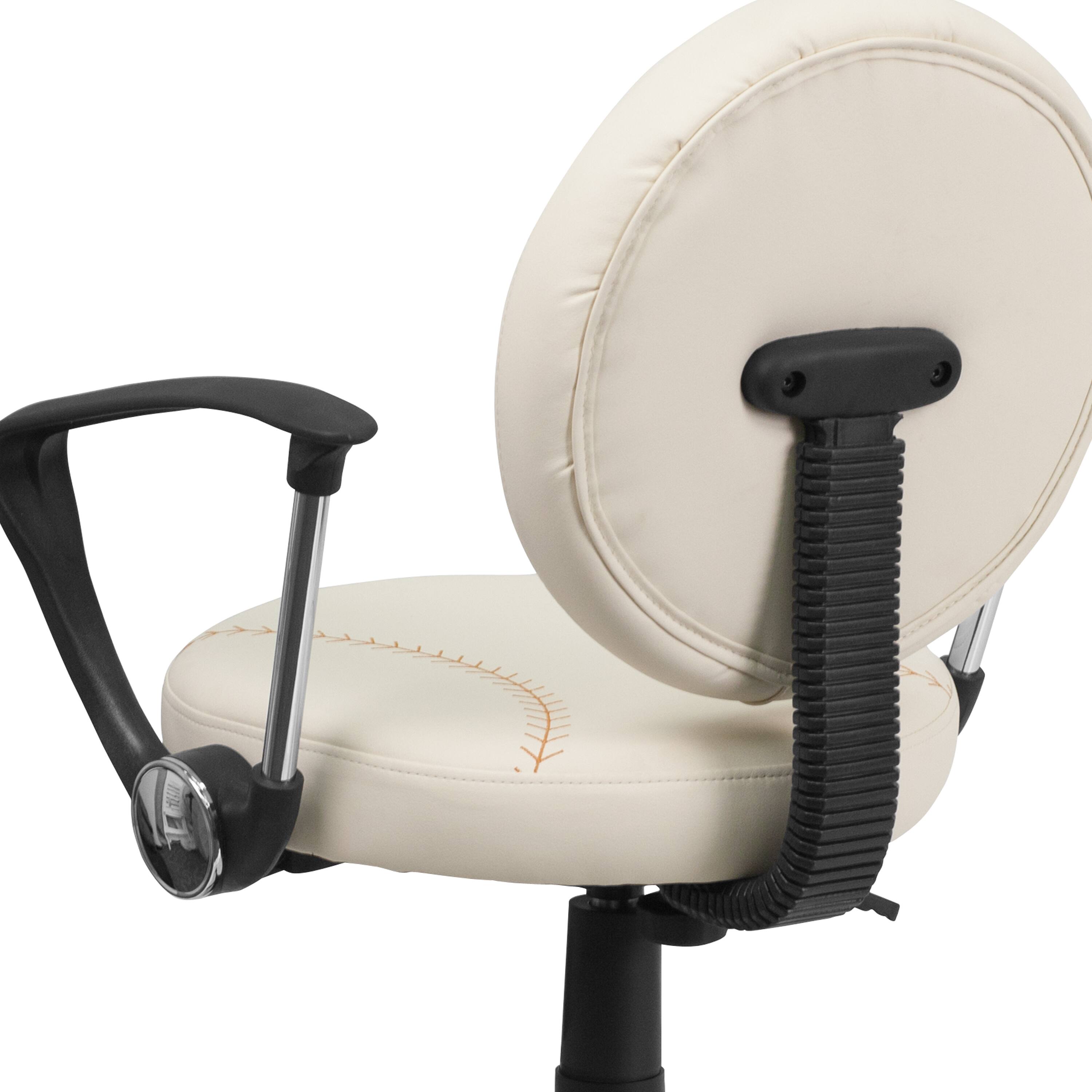 Alt View 9. Emma + Oliver - Sports Swivel Task Office Chair with Arms - Brown and Cream.