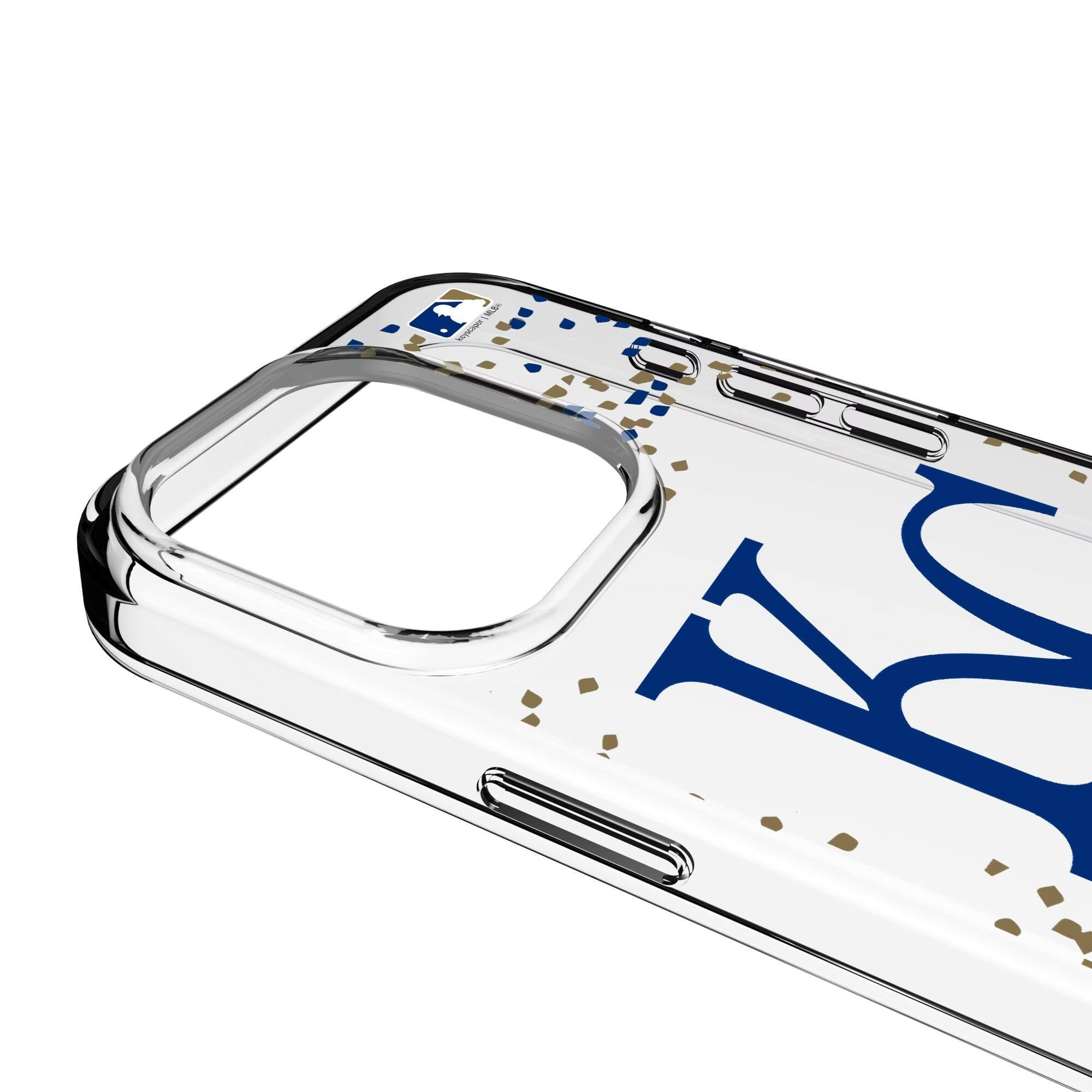 Alt View 2. Keyscaper - Kansas City Royals iPhone Confetti Design Clear Case - 14 Pro Max - Multicolor.