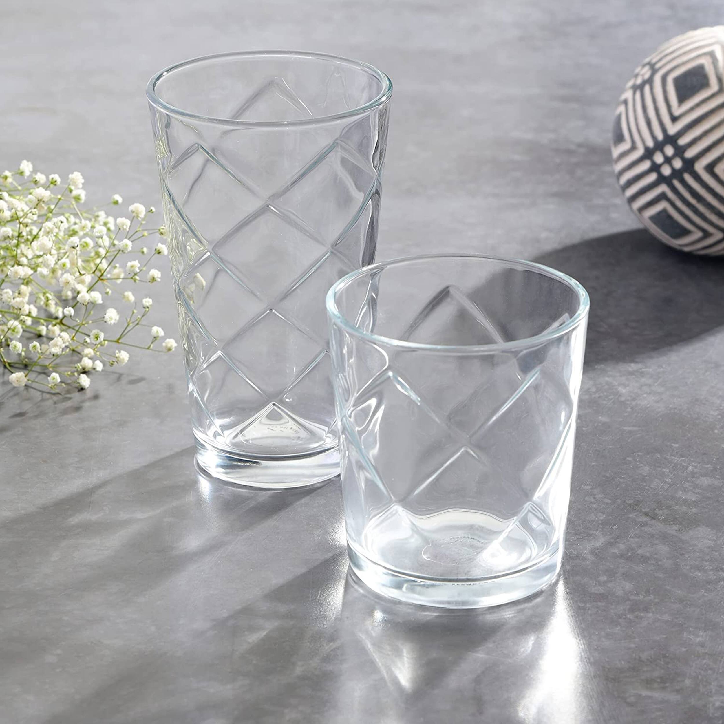 Alt View 5. Gibson - Gibson Home 16 Piece Lattice Glassware Drinkware Set - Clear.