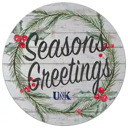 Jardine - Nebraska-Kearney Lopers 20'' x 20'' Season's Greetings Circle - White