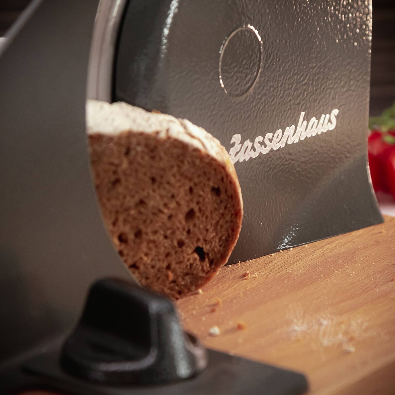 Alt View 2. Zassenhaus - Manual Bread Slicer, Hand Crank Home Bread Slicer, 11.75" x 8", Gray - Gray.
