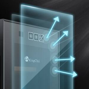 Alt View 5. KingChii - 48L Cigar Humidor with Temperature Control, Spanish Cedar Shelves and Hygrometer(350 Capacity) - Black.