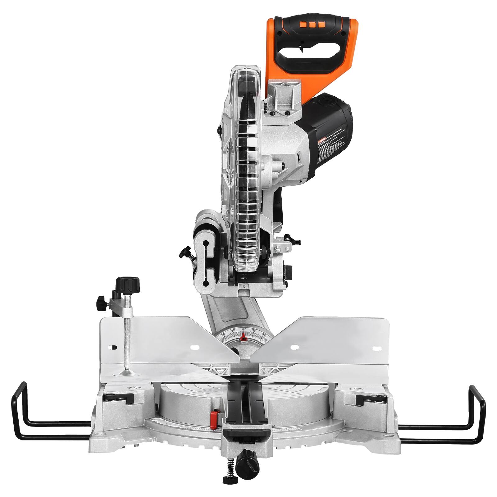 Alt View 5. VEVOR - Sliding Compound Miter Saw, 12-Inch Blade, 15 Amp Motor, 60-Tooth, Corded Double Bevel Sliding Miter Saw, LED Precision - Silver.