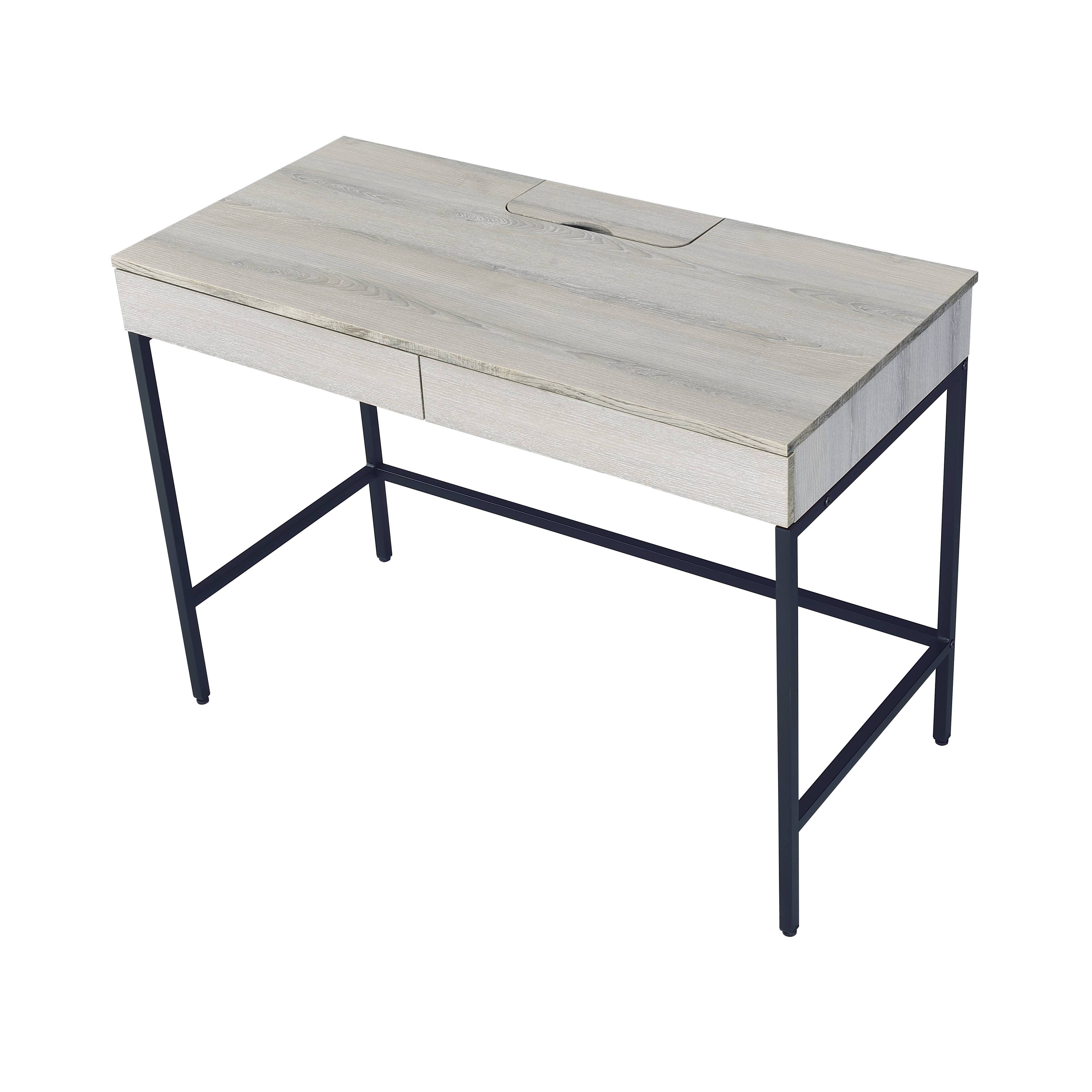 Alt View 3. TinyHomie - Wendral Natural and Black Finish Writing Desk - Black and Natural.