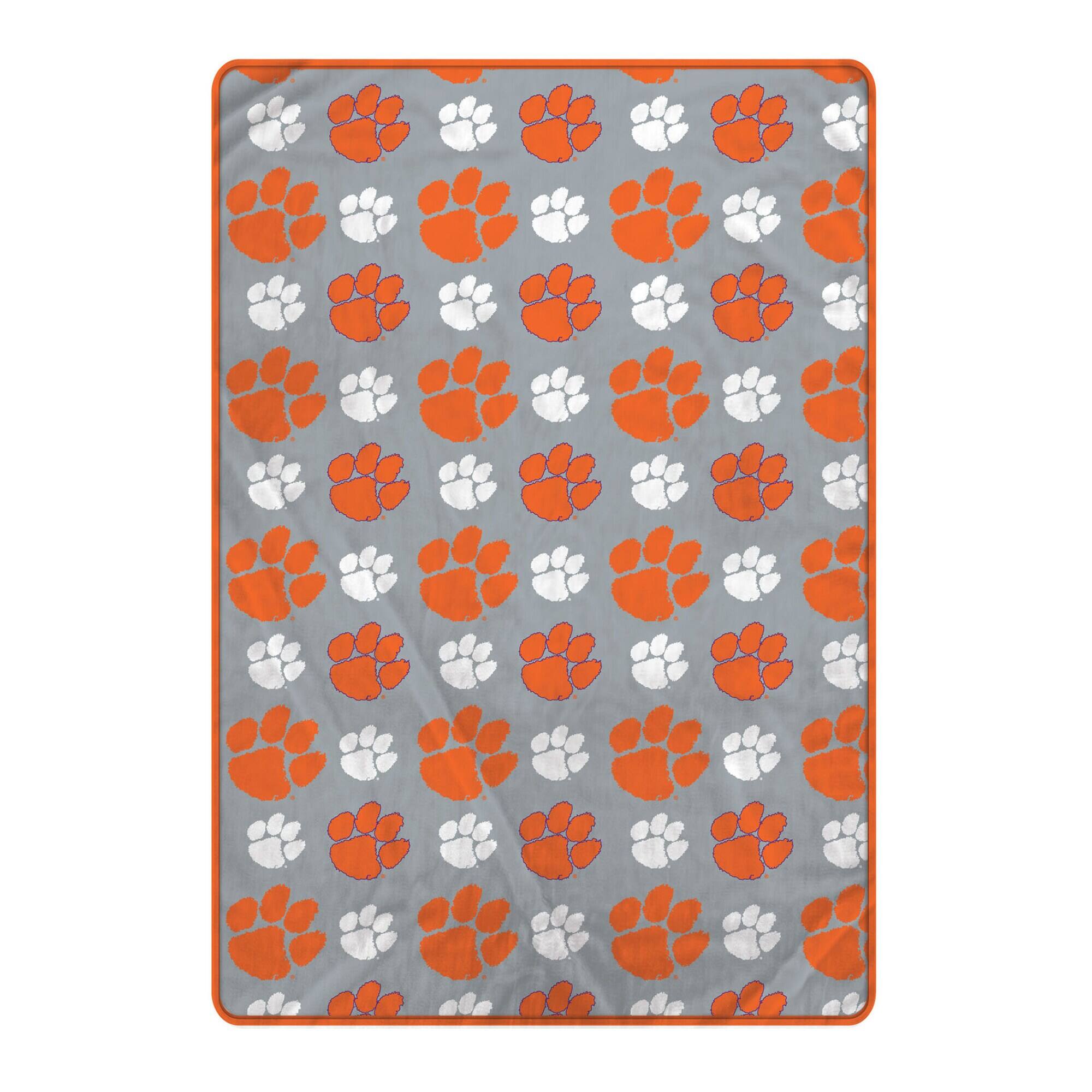 Front. Pegasus - Clemson Tigers 66" x 95" Oversized Logo Roll Ultra Cozy Blanket - Multicolor.