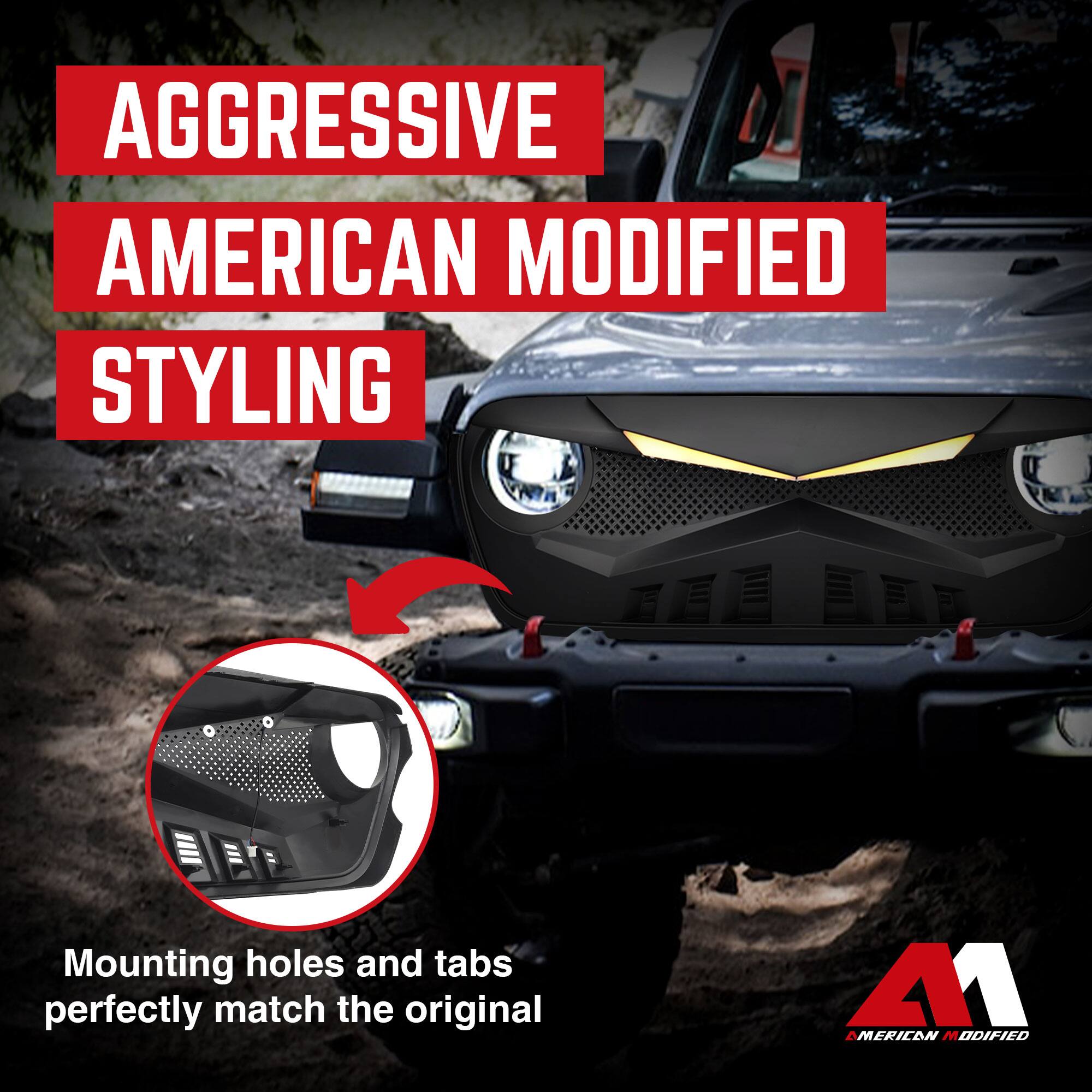 AGGRESSIVE AMERICAN MODIFIED STYLING

Mounting holes and tabs perfectly match the original